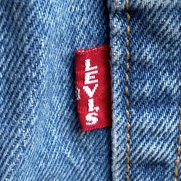 LEVIS Premium Ribcage Shorts Size 30 Big E Super High Rise Classic With Raw Hem - Picture 9 of 12